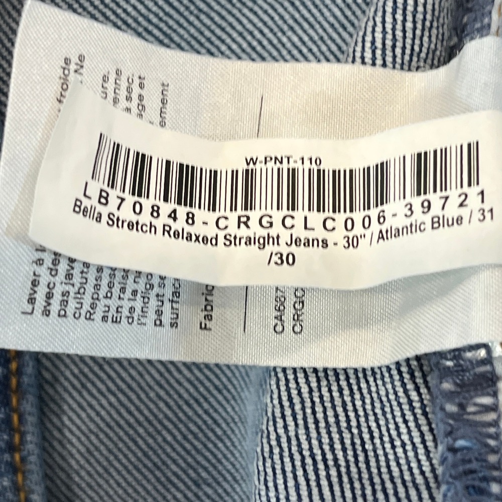 Quince Bella Stretch Relaxed Straight Jeans Womens 31 x 30 Blue Organic Denim - Picture 9 of 9
